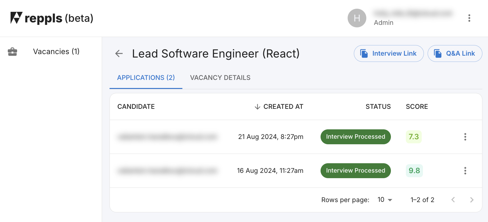 Candidate Evaluation