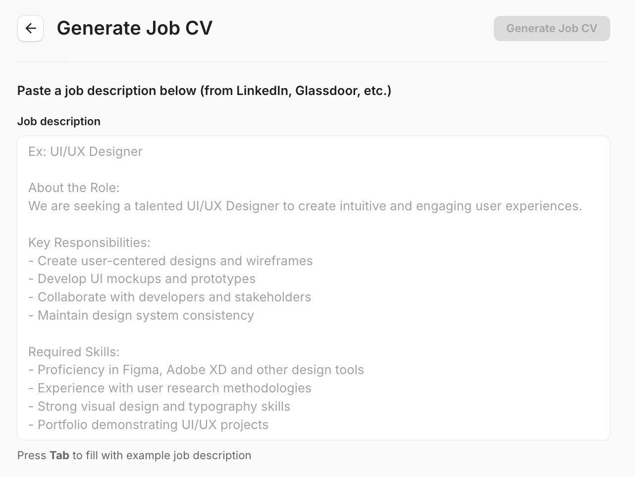 Upload Job Description
